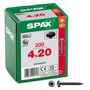 SPAX® Universalschrauben T20 Halbrundkopf BLAX 0201040400203 4 mm x 20 mm, 200 St.