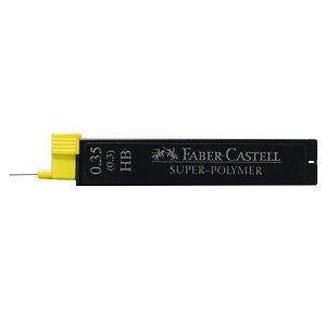 FABER-CASTELL SUPER-POLYMER Feinminen-Bleistiftminen schwarz HB 0,35 mm, 12 St.