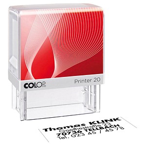 COLOP Textstempel, individualisierbar Printer 20 selbstfärbend schwarz ohne Logo