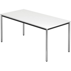 HAMMERBACHER Konferenztisch VDR16 weiß rechteckig, Rundrohr chrom, 160,0 x 80,0 x 72,0 cm