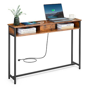 VASAGLE Konsolentisch rechteckig Spanplatte braun 120,0 x 25,0 x 81,0 cm, 1 St.