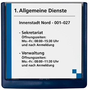 DURABLE Türschild CLICK SIGN Kunststoff blau 14,9 x 14,85 cm