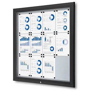 Showdown® Displays Schaukasten Premium schwarz 12x DIN A4 102,5 x 4,7 x 106,7 cm, 1 St.