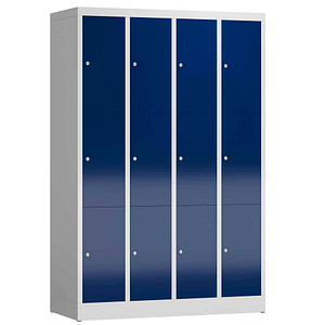 ClassiX Schließfachschrank enzianblau, lichtgrau X-520341, 12 Schließfächer 118,5 x 50,0 x 180,0 cm