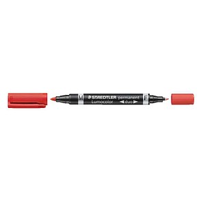 STAEDTLER Lumocolor duo Permanentmarker rot 0,6 - 1,5 mm, 10 St.