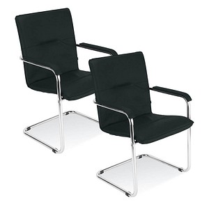 Nowy Styl Besucherstühle Rumba RUMBA CR SP01 schwarz Leder, 2 St.