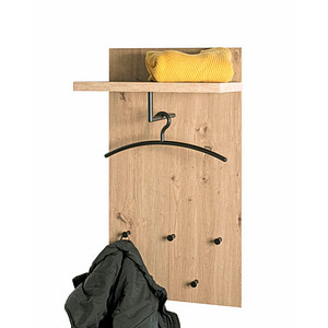 HAKU Möbel Wandgarderobe 54439 eiche Holz 5 Haken 48,0 x 90,0 cm, 1 St.