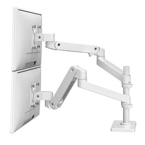ergotron Monitor-Halterung LX Pro Dual Stacking 45-690-290 weiß für 2 Monitore, Tischbohrung, Tischklemme