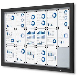 Showdown® Displays Schaukasten Premium schwarz 18x DIN A4 146,5 x 4,7 x 106,7 cm, 1 St.