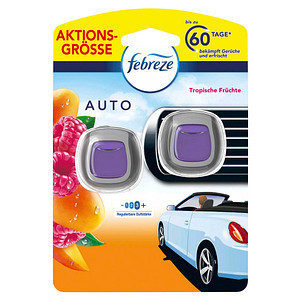 febreze Autoduftspender CAR Tropische Früchte fruchtig 2x2 ml, 1 St.