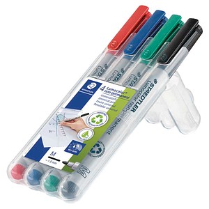 STAEDTLER Lumocolor Folienstifte-Set farbsortiert non-permanent, 4 St.
