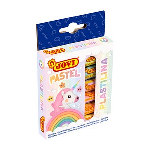 JOVI Knete PLASTILINA farbsortiert, 6 Farben je 15,0 g