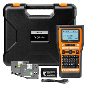 brother P-touch E560BT mit L-BOXX Beschriftungsgerät orange, schwarz
