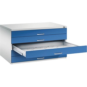 CP 7200 Planschrank lichtgrau, enzianblau 5 Schubladen 135,0 x 96,0 x 76,0 cm, 1 St.