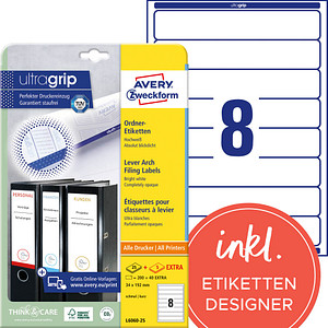 AVERY Zweckform Ordneretiketten L6060-25 weiß, 30 Blatt