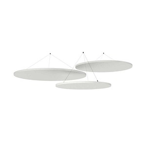 HAMMERBACHER Akustikpaneele Decke rund, weiß 80,0 / 100,0 / 120,0 x 80,0 / 100,0 / 120,0 cm, 3 St.