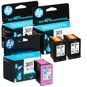 HP 301(E5Y87EE) schwarz, color Druckerpatronen, 3er-Set