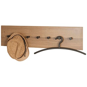 HAKU Möbel Wandgarderobe 37146 eiche Metall 7 Haken 89,0 x 20,0 cm, 1 St.