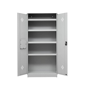 Gürkan Umweltschrank 107525 lichtgrau 92,0 x 42,0 x 195,0 cm, aufgebaut