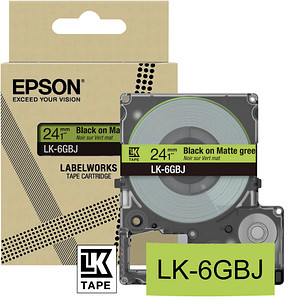 EPSON Schriftband LK LK-6GBJ C53S672079, 24 mm schwarz auf grün
