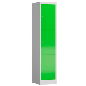 ClassiX Schließfachschrank gelbgrün, lichtgrau X-523315, 3 Schließfächer 41,5 x 50,0 x 180,0 cm