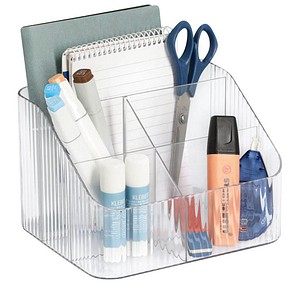 Zeller Schreibtisch-Organizer transparent Kunststoff 5 Fächer 14,8 x 18,0 x 12,0 cm