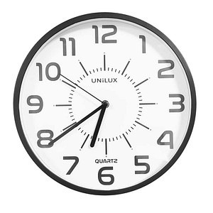 unilux Wanduhr POP weiß schwarz Kunststoff, Ø 30,5 cm