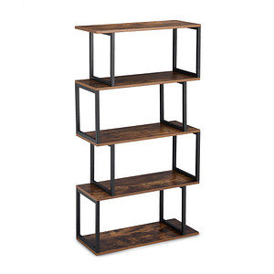 relaxdays Beistellregal braun/schwarz 73,0 x 30,0 x 136,0 cm, 1 St.