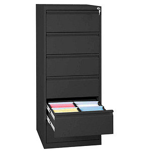 LÜLLMANN Karteischrank tiefschwarz 53,0 x 62,0 x 132,0 cm, 1 St.