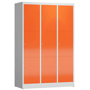 ClassiX Schließfachschrank feuerrot, lichtgrau X-523334, 9 Schließfächer 118,5 x 50,0 x 180,0 cm