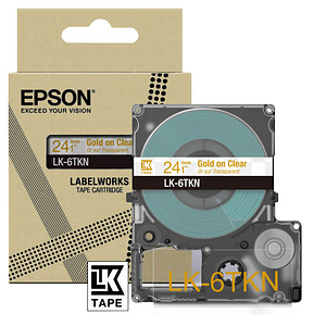 EPSON Schriftband LK LK-6TKN C53S672098, 24 mm, gold auf transparent, 1 St.