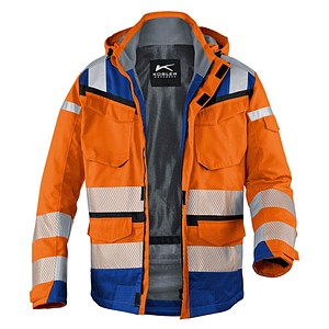 KÜBLER® unisex Warnjacke Winter REFLECTIQ orange, kornblau Größe XL