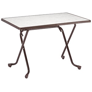 barths Gartentisch Madrid braun, weiß rechteckig 110,0 x 70,0 x 73,0 cm