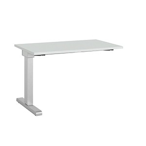 mauser Anbautisch varitos.c lichtgrau, alu rechteckig links 100,0 x 60,0 x 65,0 - 125,0 cm