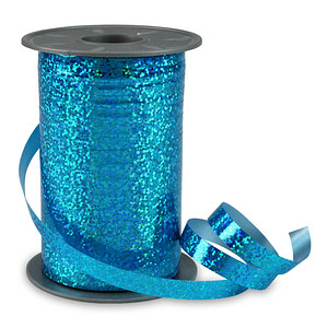 PRÄSENT Geschenkband HOLLY Holographic türkis 10 mm x 200 m