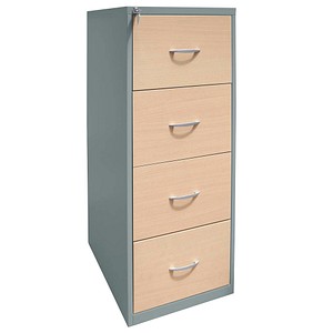 Gürkan Hängeregistraturschrank silber, ahorn 4 Schubladen 40,0 x 62,0 x 132,0 cm, 1 St.