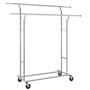 SONGMICS Rollgarderobe HSR12SV1 schwarz Metall 129,0 - 169,0 x 148,0 - 172,0 cm, 1 St.
