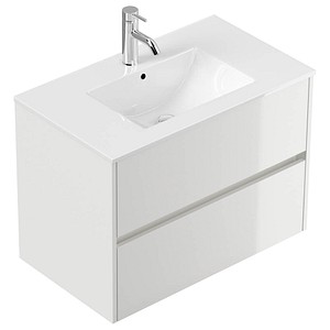 POSSEIK Waschbecken mit Unterschrank LIMES 80 weiß glanz 80,0 x 46,5 x 58,5 cm