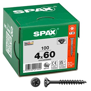 SPAX® Universalschrauben T20 Senkkopf BLAX 0191040400603 4 mm x 60 mm, 100 St.