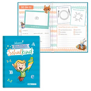 Häfft® Verlag Freundebuch Endlich Schulkind DIN A5 liniert, blau Hardcover 48 Seiten, 1 St.