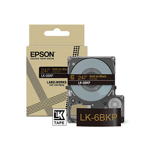 EPSON Schriftband LK LK-6BKP C53S672096, 24 mm, gold auf schwarz, 1 St.