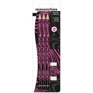 EBERHARD FABER Bleistift-Set HB schwarz/neon pink, 1 Set