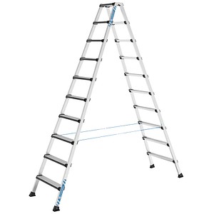 ZARGES Stehleiter beidseitig Comfortstep B silber 2x 10 Stufen, H: 272,0 cm