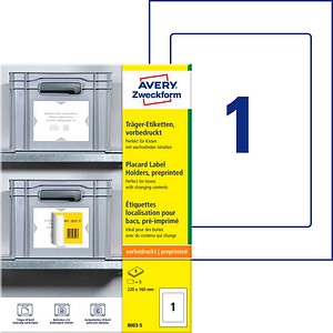 AVERY Zweckform Träger-Etiketten  8003-5 weiß 160,0 x 220,0 mm, 5 Blatt