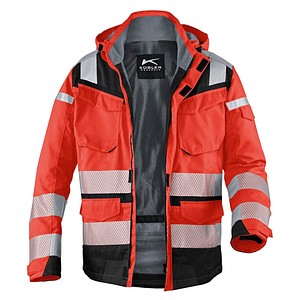 KÜBLER® unisex Warnjacke Winter REFLECTIQ rot, schwarz Größe 2XL