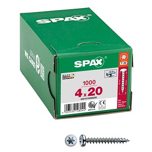 SPAX® Universalschrauben T20 Halbrundkopf WIROX 0201010400205 4 mm x 20 mm, 1.000 St.