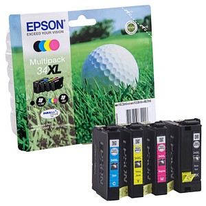 4 EPSON 34XL / T3476XL schwarz, cyan, magenta, gelb Tintenpatronen 4 EPSON 34XL / T3476XL schwarz, cyan, magenta, gelb Tintenpatronen