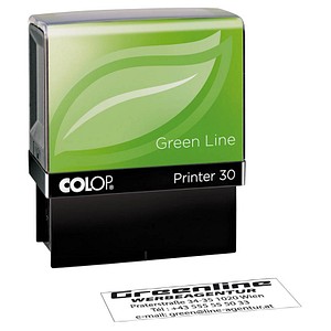 COLOP Textstempel, individualisierbar Printer 30 Green Line selbstfärbend schwarz ohne Logo, 1 St.