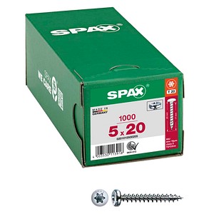 SPAX® Universalschrauben T20 Halbrundkopf WIROX 0201010500205 5 mm x 20 mm, 1.000 St.
