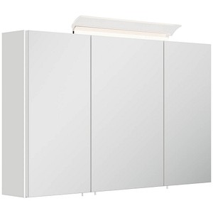 POSSEIK Spiegel mit Beleuchtung 120 weiß glanz 120,0 x 17,0 x 62,0 cm